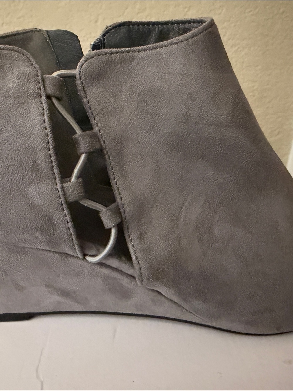 Journee Collection Gray Suede Ankle Booties